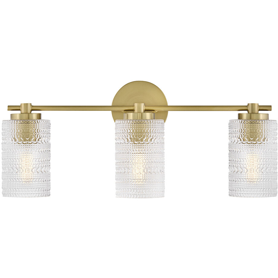 Mabel 3 Light 24.5 inch Lacquered Brass Bath Light Wall Light