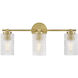 Mabel 3 Light 24.5 inch Lacquered Brass Bath Light Wall Light