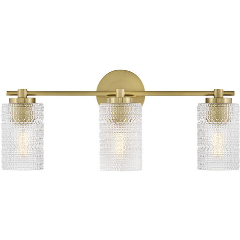 Mabel 3 Light 24.5 inch Lacquered Brass Bath Light Wall Light