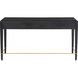 Verona 60 inch Black Lacquered Linen/Champagne Metal Desk, Large