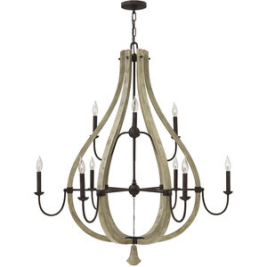 Middlefield LED 41 inch Iron Rust Chandelier Ceiling Light