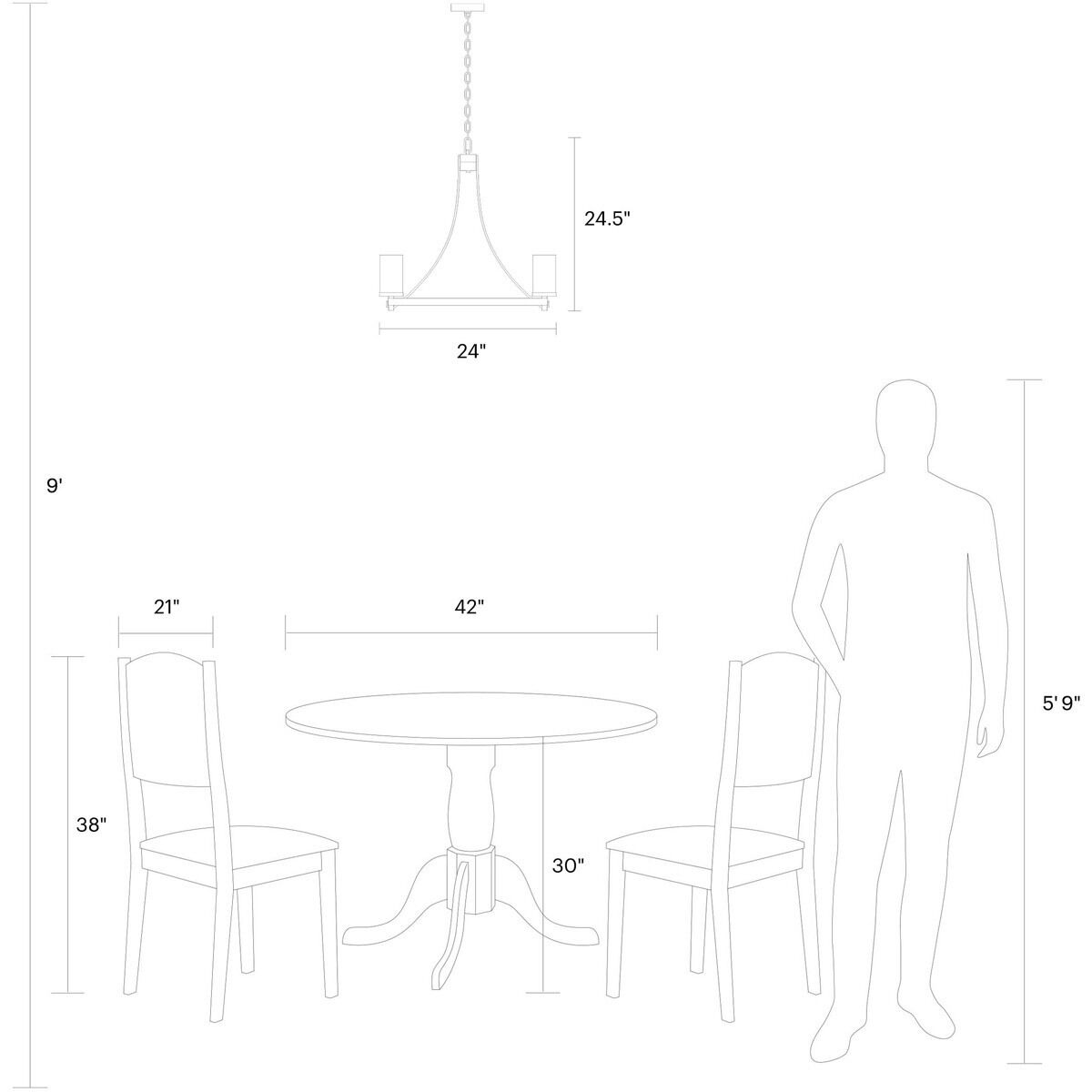 Sean Lavin Angelo 5 Light 24 inch Distressed Weathered Oak / Slate Grey Metal Chandelier Ceiling Light