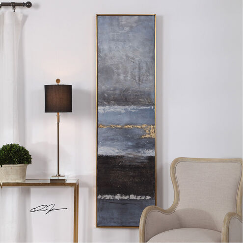 Winter Sea Scape 73 X 21 inch Hand Painted Canvas, Abstract Art
