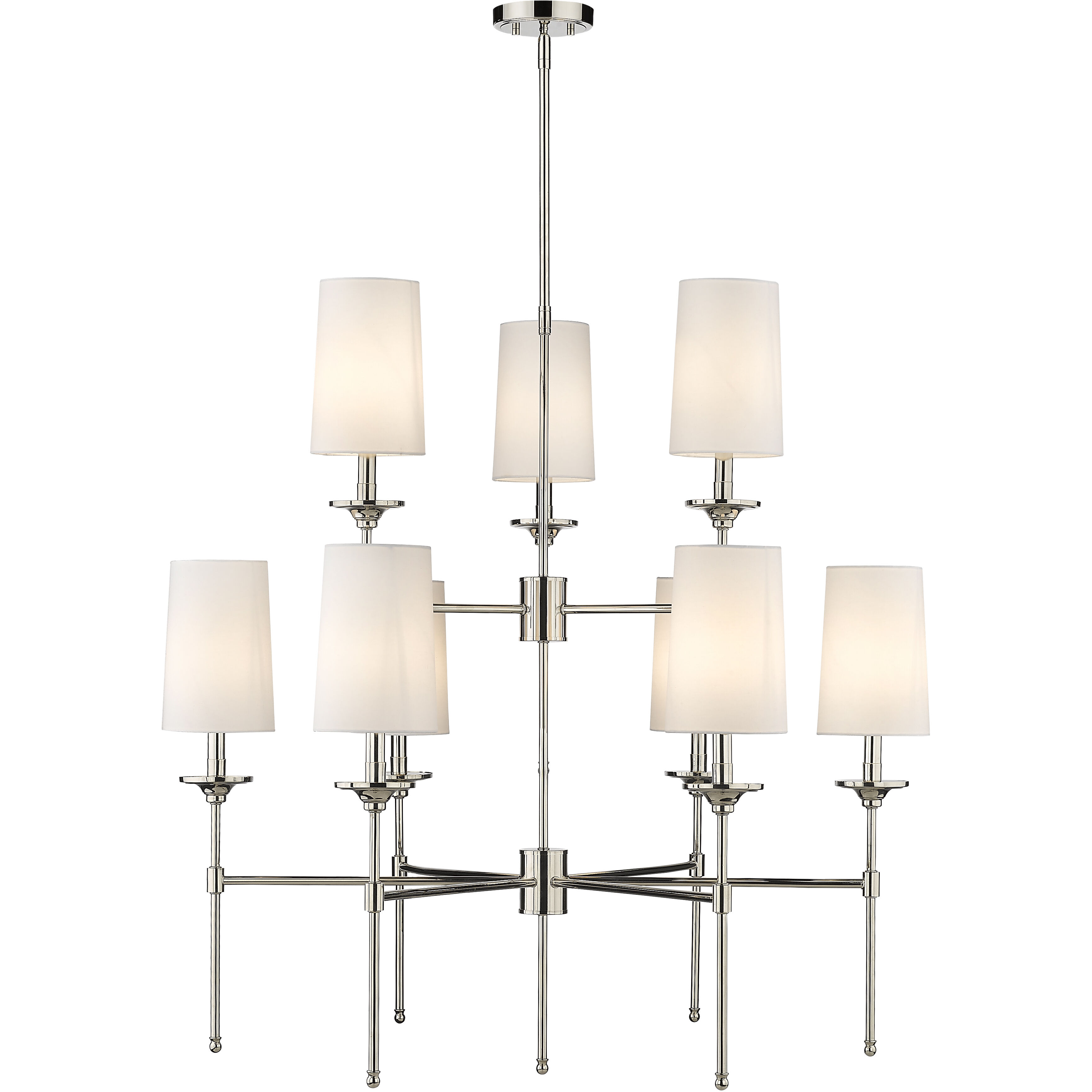 Emily 9 Light 38 inch Polished Nickel Chandelier Ceiling Light