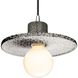 Radiance Collection 1 Light 8 inch Hammered Pewter Pendant Ceiling Light in Black Cord, Polished Chrome