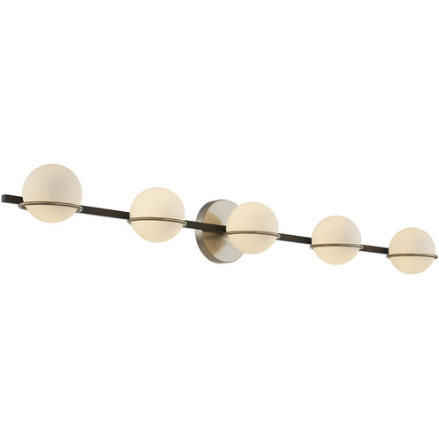 Fusion LED 41 inch Matte Black Bath Bar Wall Light in Matte Black and Brass