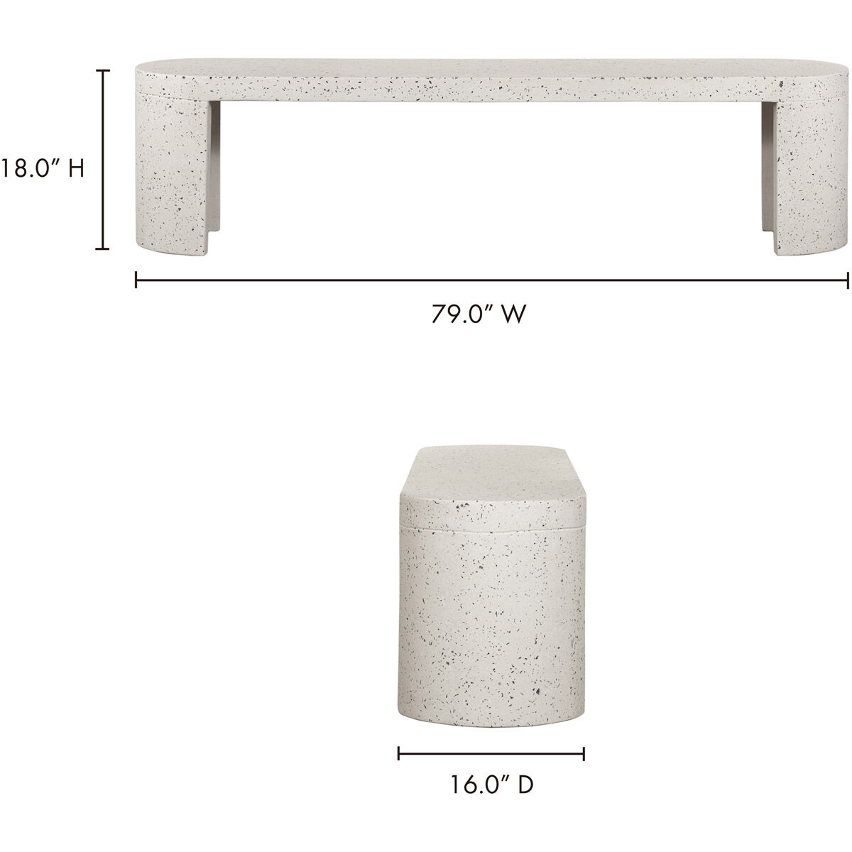 Lyon Grey Outdoor Bench