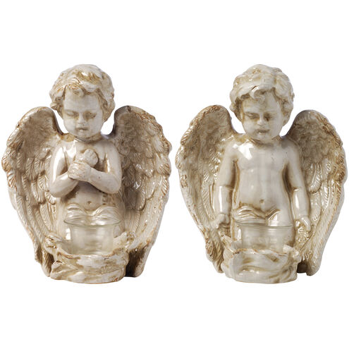Angels Antique White and Gold Décor, Set of 2