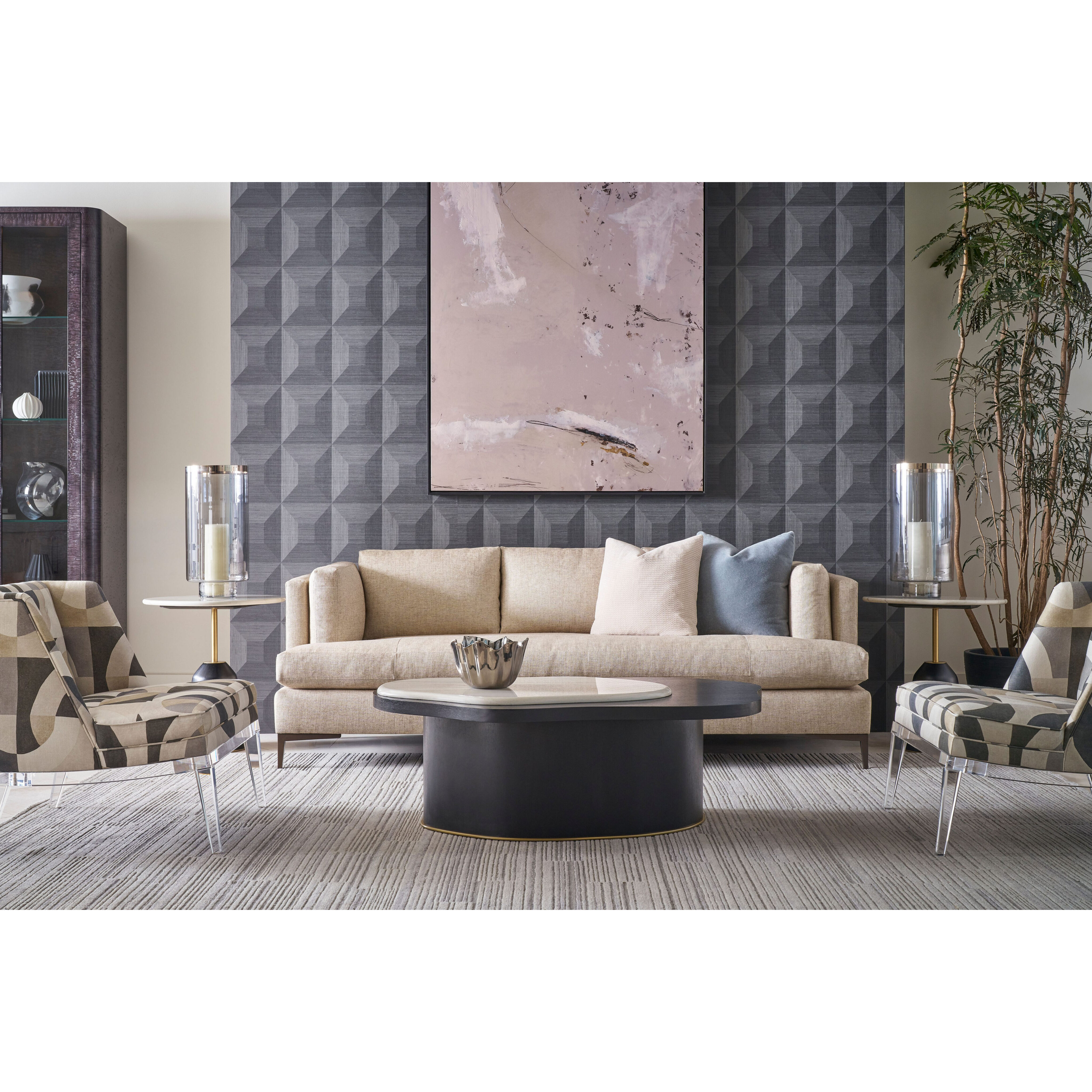 Amorphous 50.25 X 30.75 inch Cocktail Table, Wooden with Marble Top