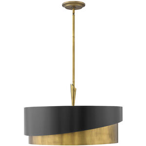 Gigi LED 26 inch Heritage Brass Chandelier Ceiling Light, Semi-Flush Mount