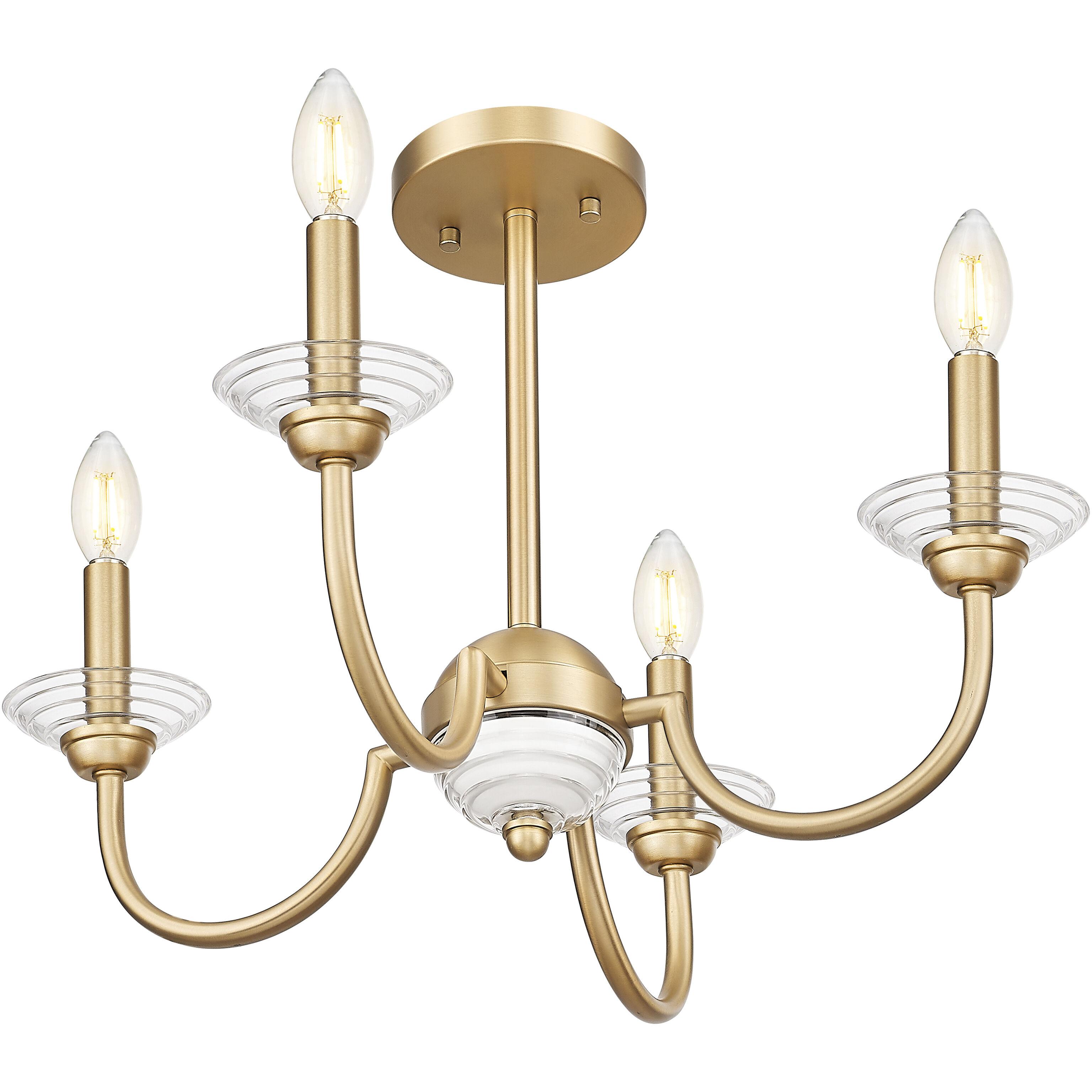Allistair 4 Light 20 inch Modern Gold Semi Flush Mount Ceiling Light