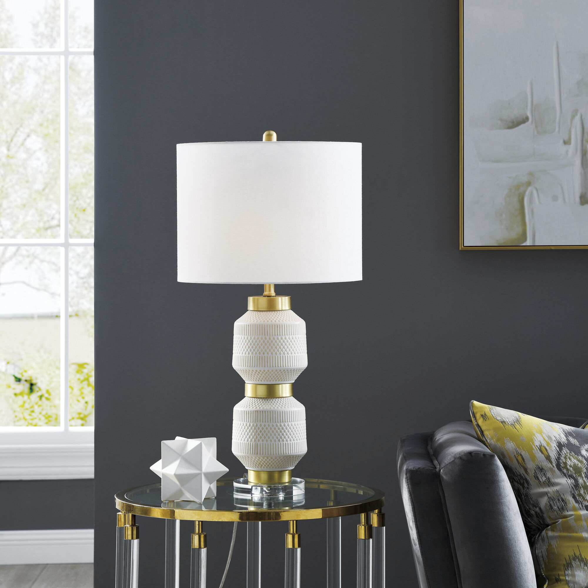 Madelia 29.25 inch 150.00 watt White Table Lamp Portable Light