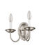 Home Basics 2 Light 10 inch Brushed Nickel Wall Sconce Wall Light
