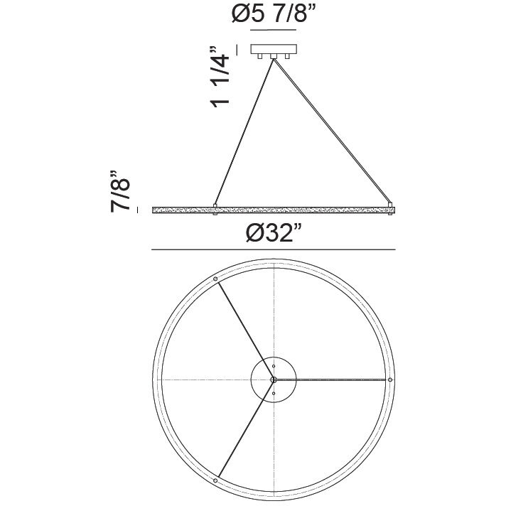 Victoria LED 32 inch Black Pendant Ceiling Light