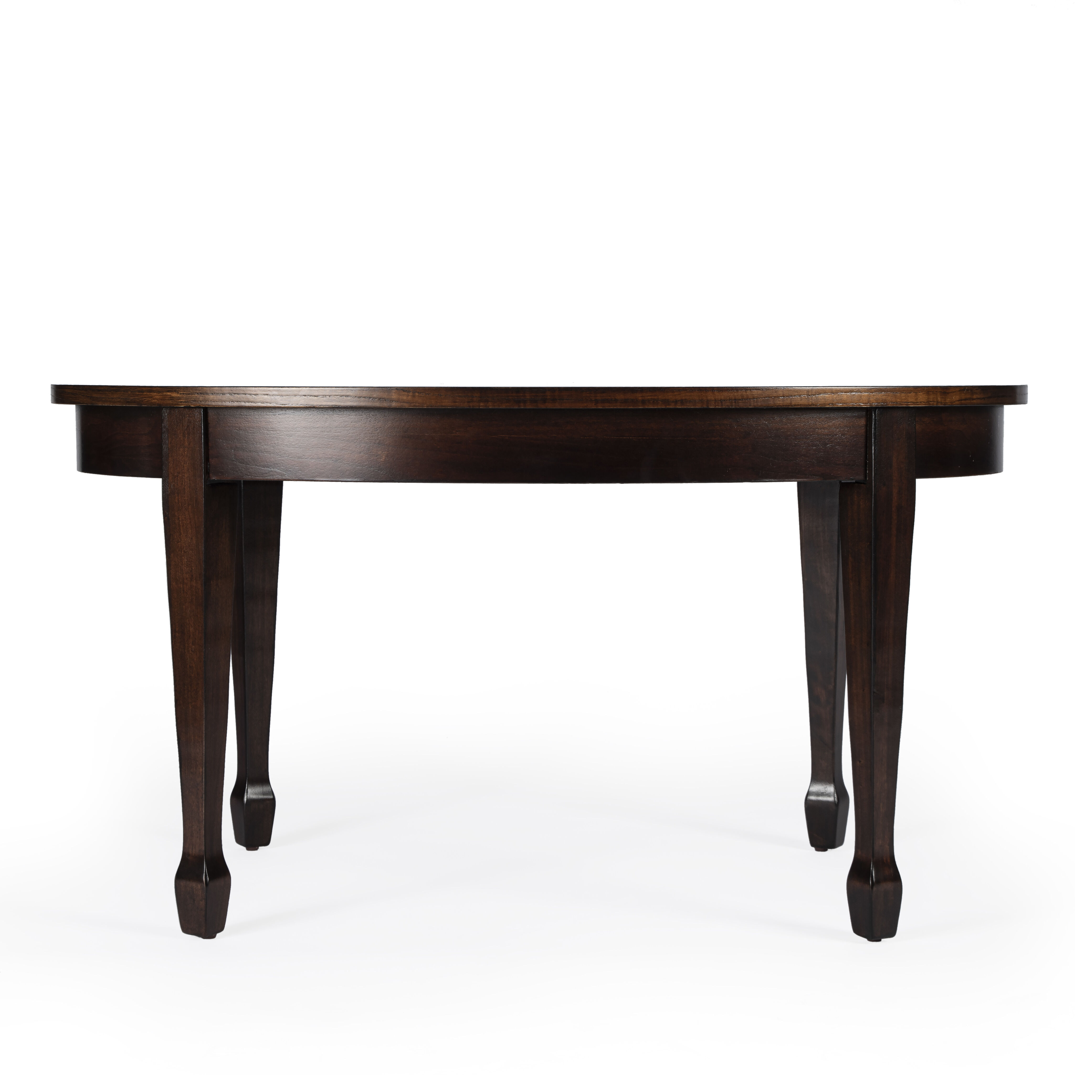 Clayton Oval Wood Coffee Table in Medium Brown