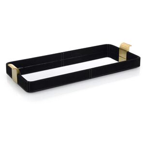 Suede And Mirror II Black Tray