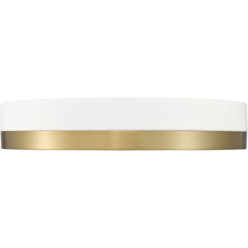 Algar LED 16 inch Matte White and Modern Gold Flush Mount Ceiling Light