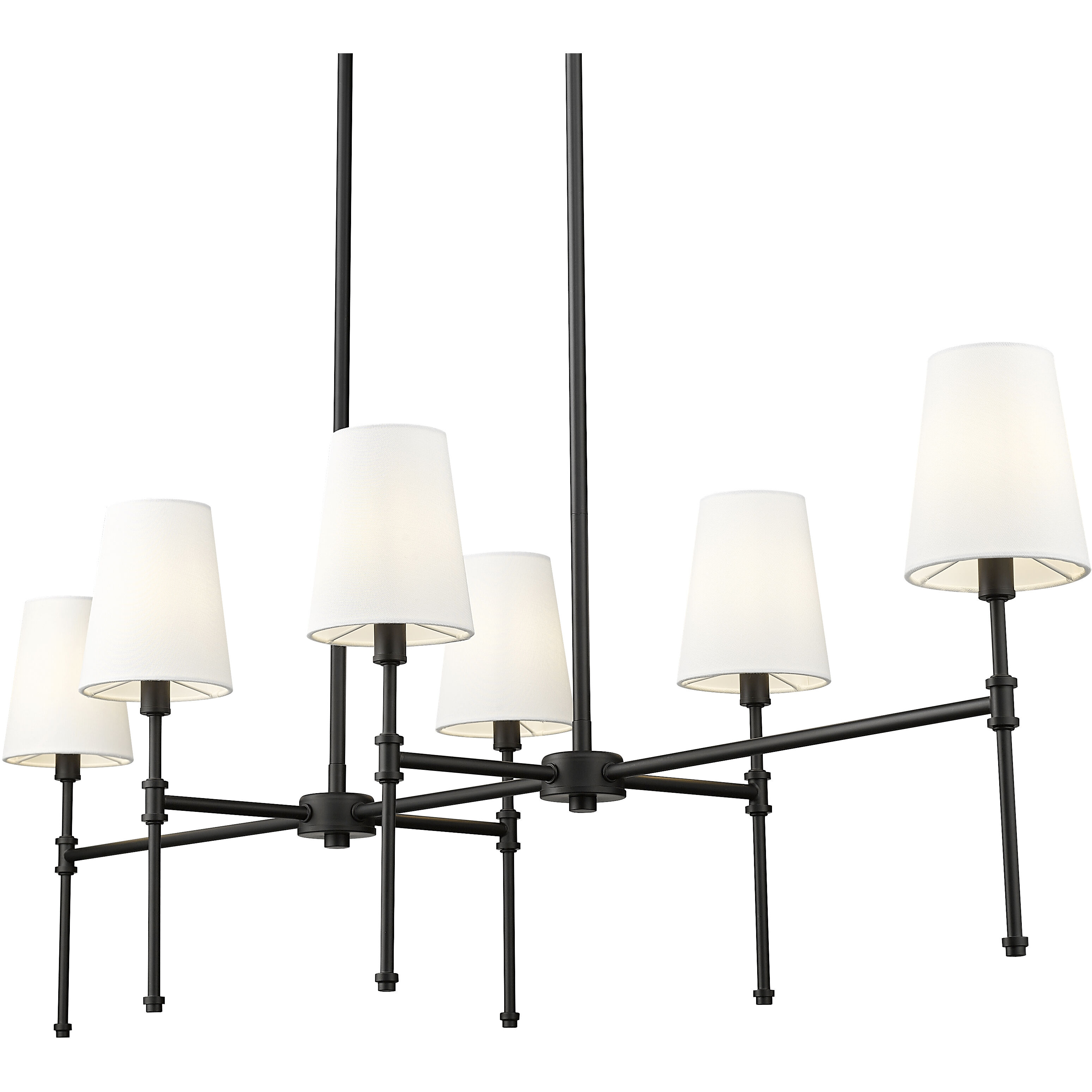 Adorra 6 Light 48 inch Matte Black Linear Chandelier Ceiling Light
