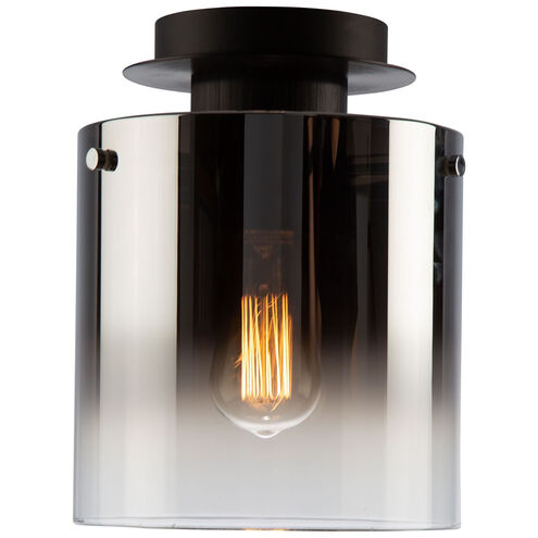 Henley LED 8 inch Satin Black and Smoke Glass Flush Mount Ceiling Light