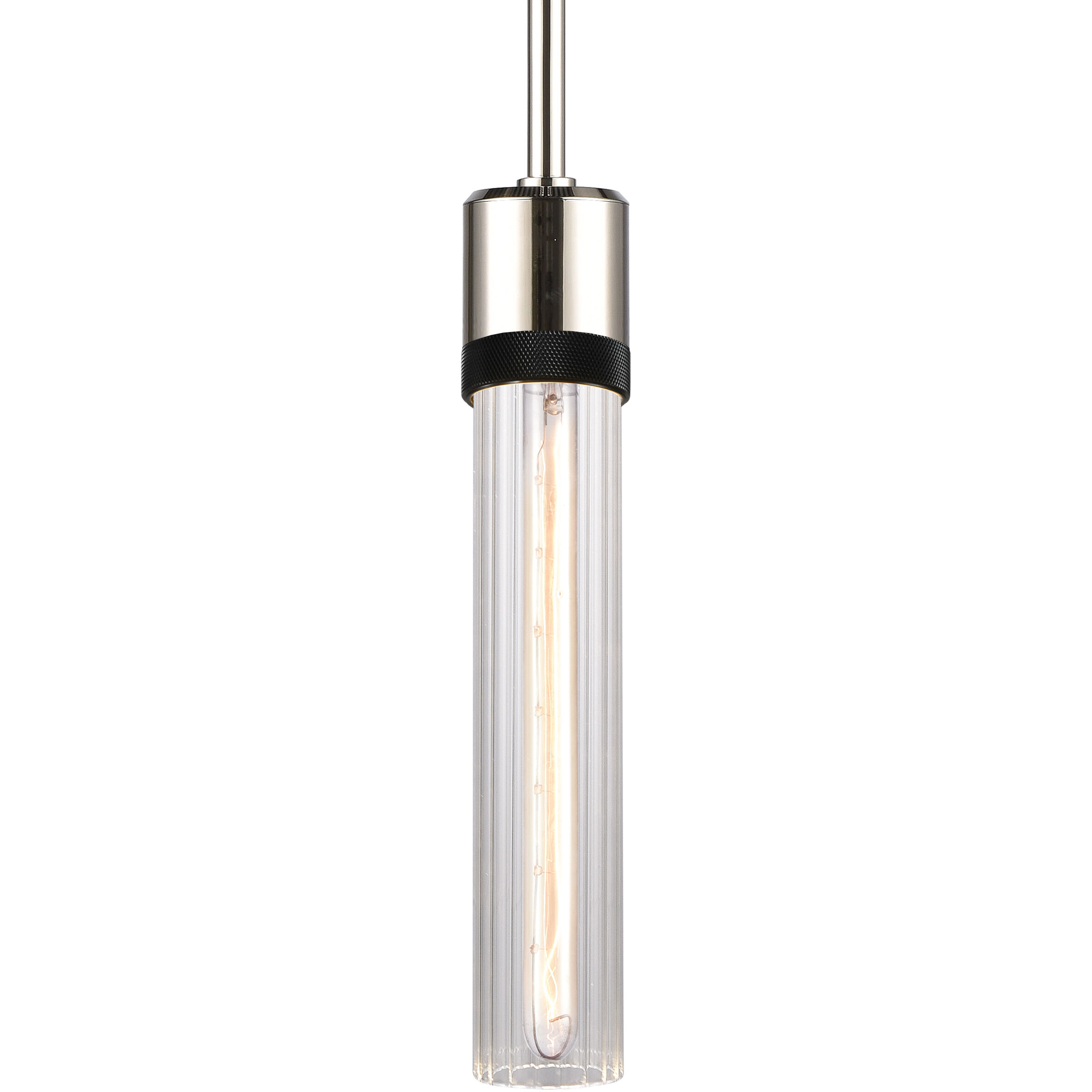 Zigrina 1 Light 5.13 inch Polished Nickel with Satin Brushed Black Pendant Ceiling Light