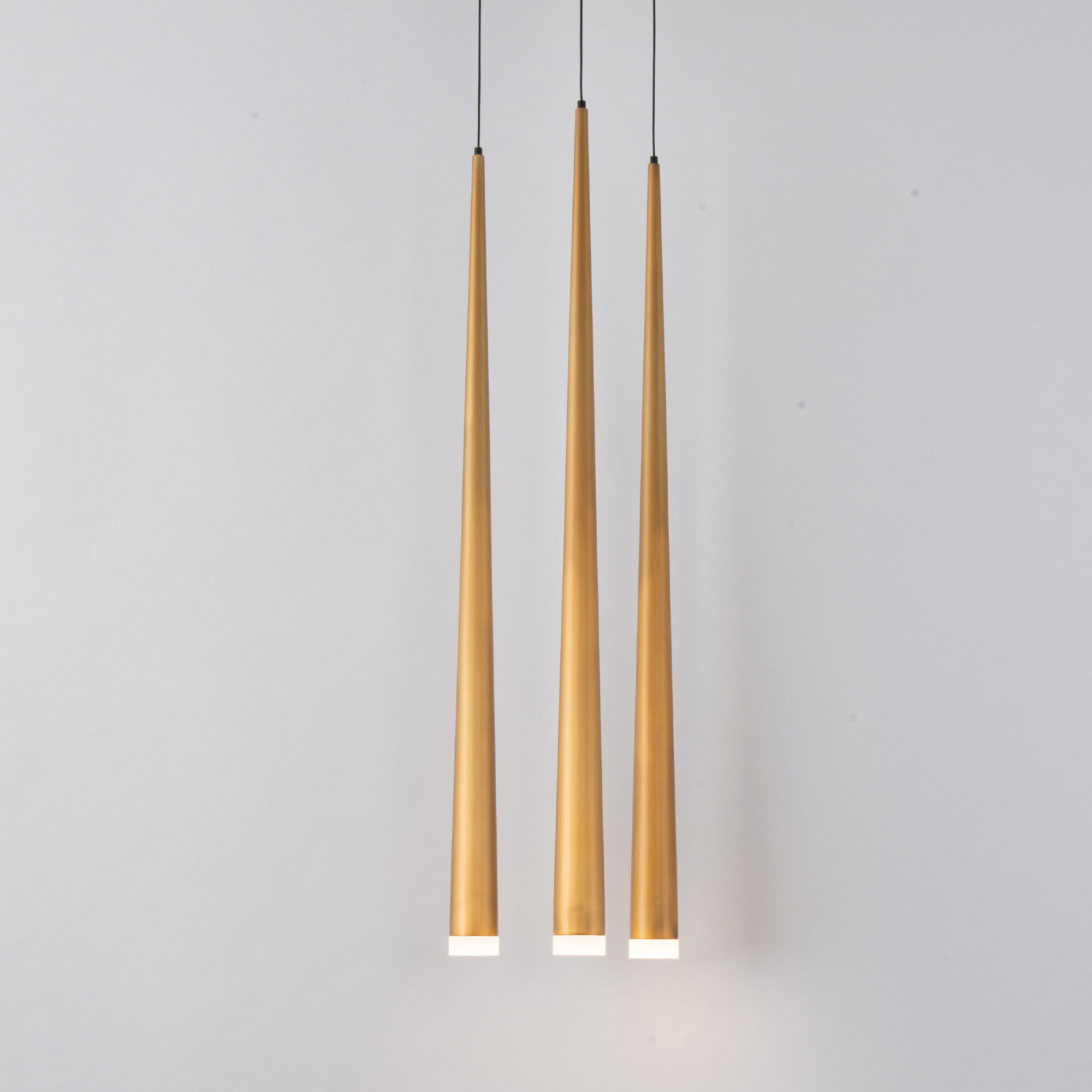 Cascade LED 12 inch Aged Brass Multi-Light Pendant Ceiling Light in 3, Round, 28in.