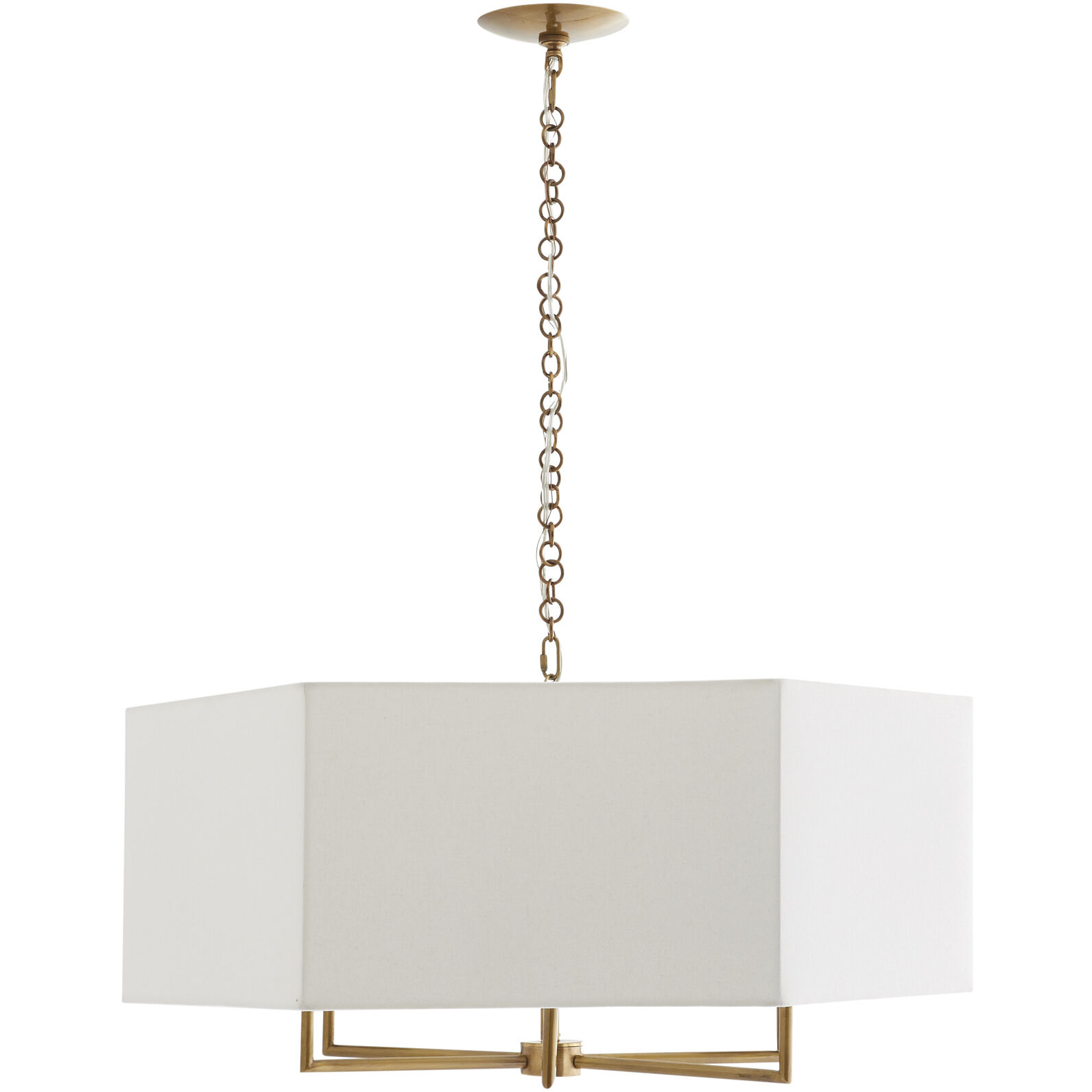 Oxford 6 Light 32 inch Antique Brass Chandelier Ceiling Light