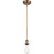 Ballston Bare Bulb 1 Light 5 inch Brushed Brass Pendant Ceiling Light, Ballston