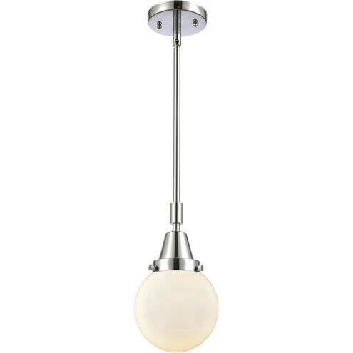 Beacon 1 Light 6 inch Polished Chrome Mini Pendant Ceiling Light in Matte White Glass