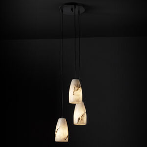 LumenAria 3 Light 4 inch Matte Black Pendant Ceiling Light in Black Cord, Tall Tapered Cylinder