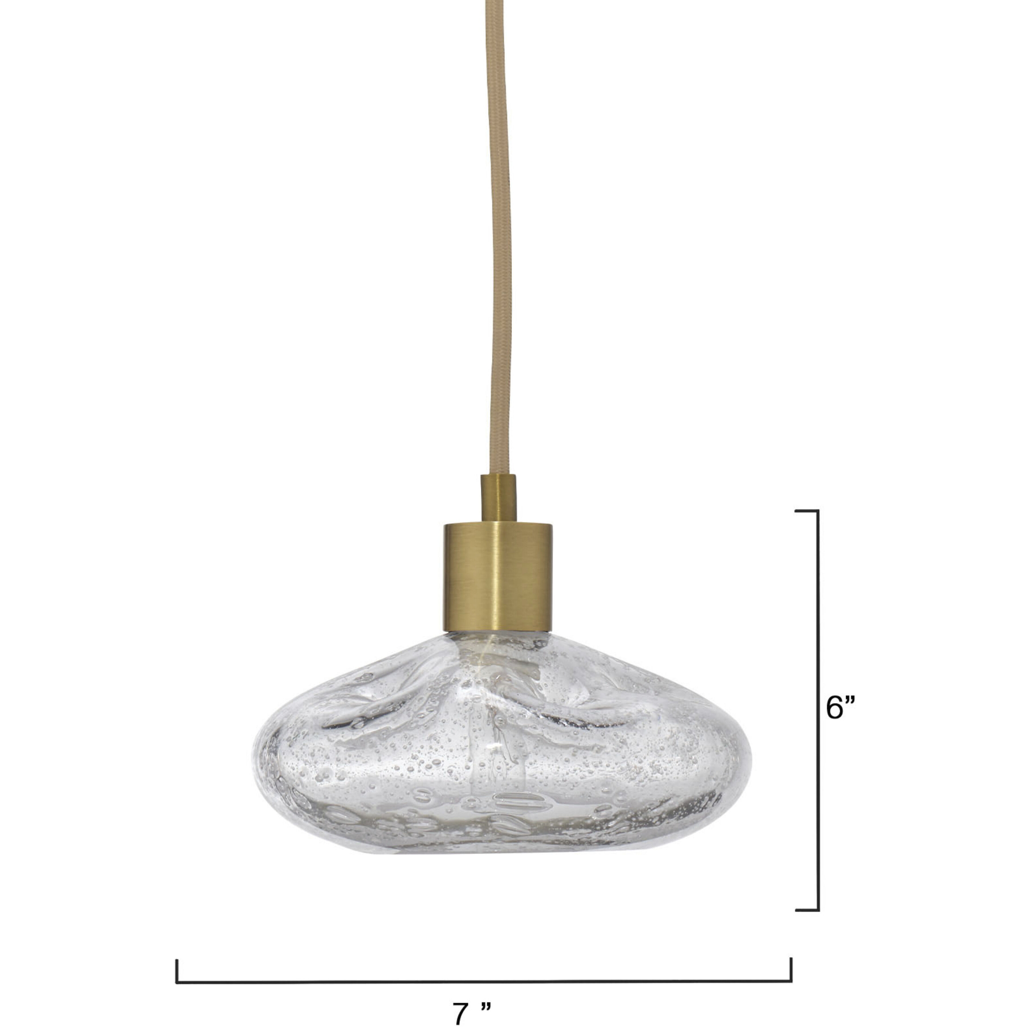 Reservoir 1 Light 7 inch Antique Brass Pendant Ceiling Light, Inline