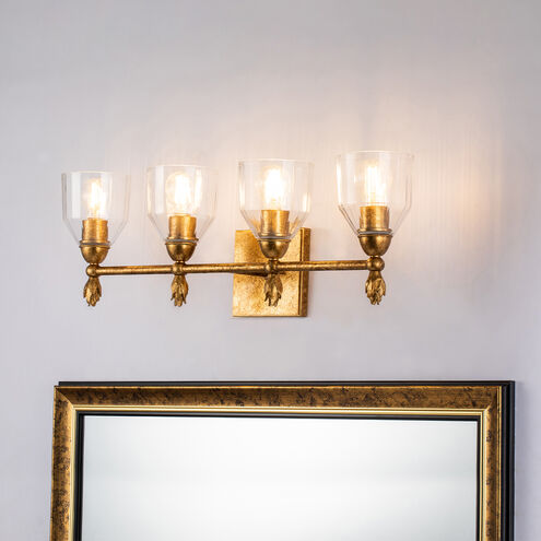 Felice 4 Light 30 inch Gold Bath/Vanity Wall Light