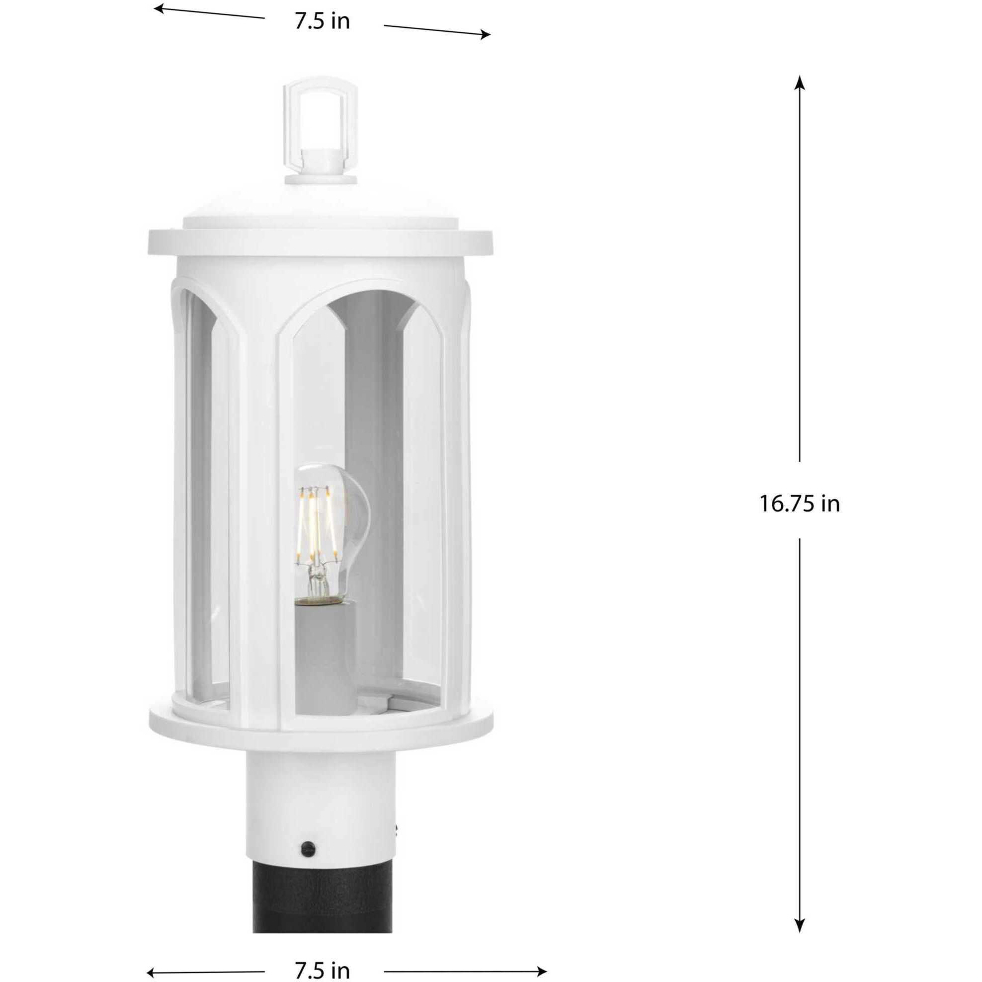 Gables 1 Light 17 inch Satin White Outdoor Post Lantern