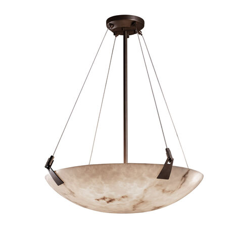 LumenAria LED 27 inch Brushed Nickel Pendant Ceiling Light in 5000 Lm LED, Square Bowl