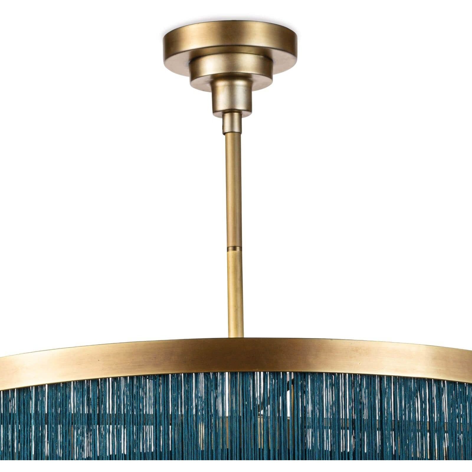 Cabaret Fringe 3 Light 26 inch Blue Chandelier Ceiling Light