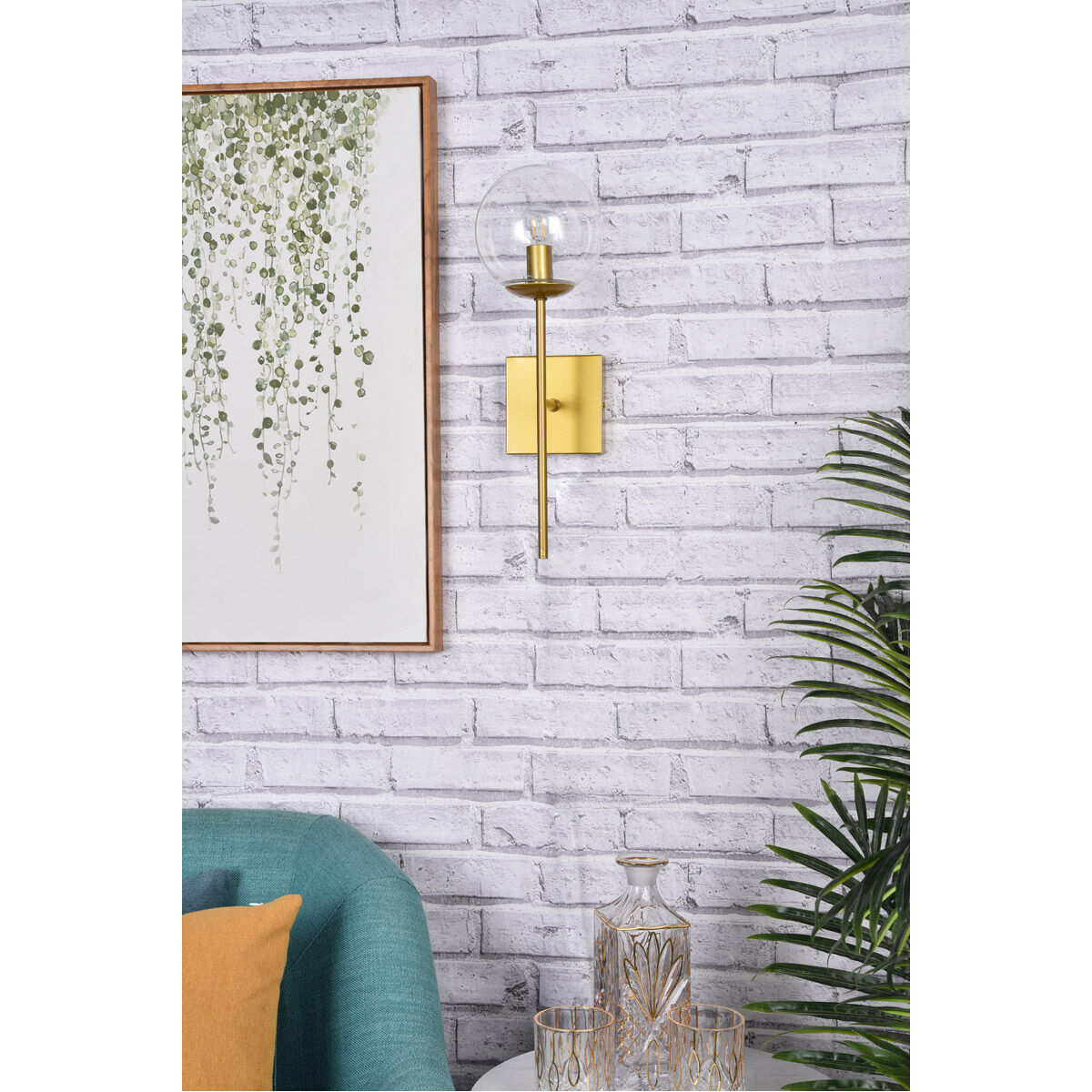 Neri 1 Light 7 inch Brass Bath Sconce Wall Light