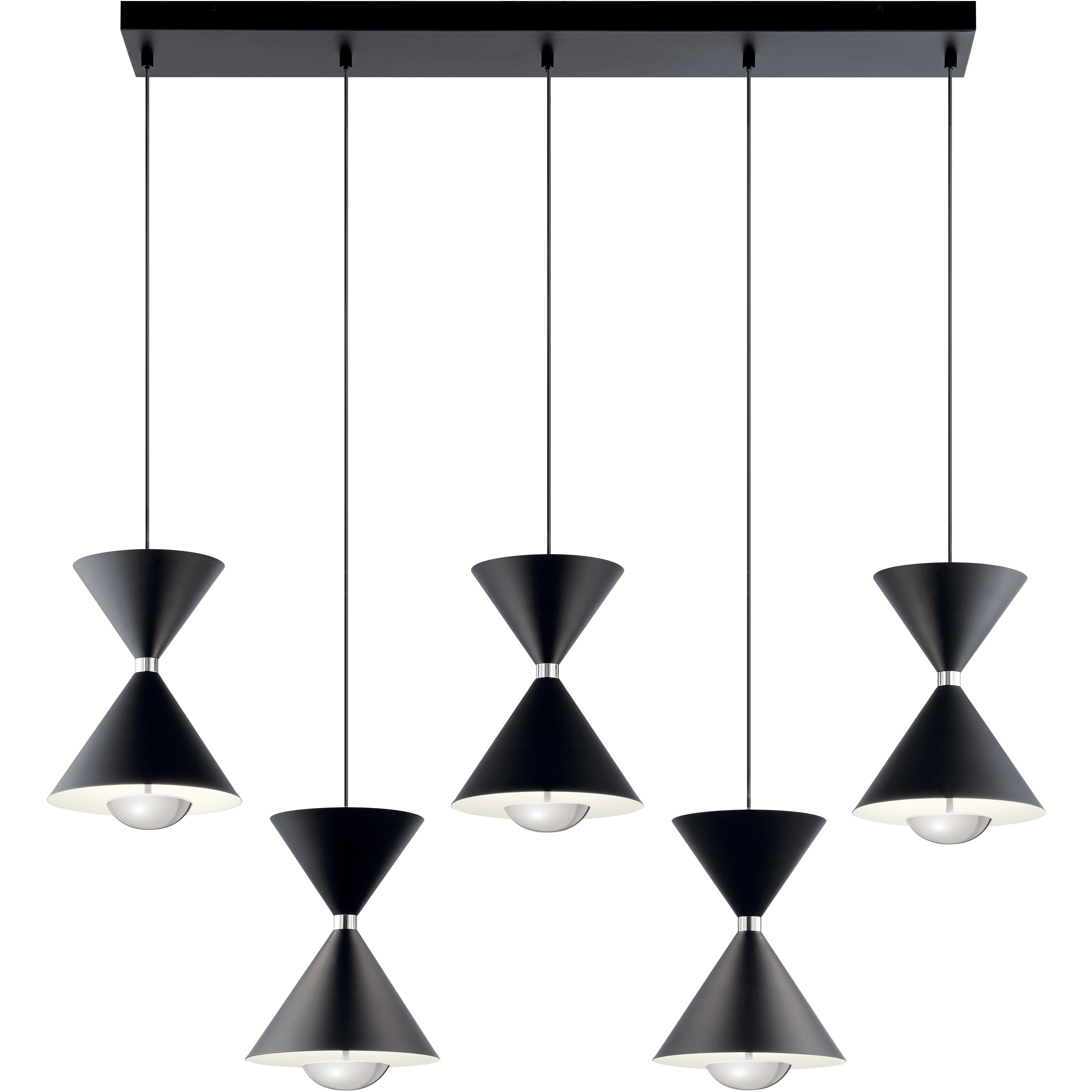Kordan LED 7.75 inch Matte Black Chandelier Ceiling Light, Linear (Single)