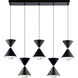 Kordan LED 7.75 inch Matte Black Chandelier Ceiling Light, Linear (Single)