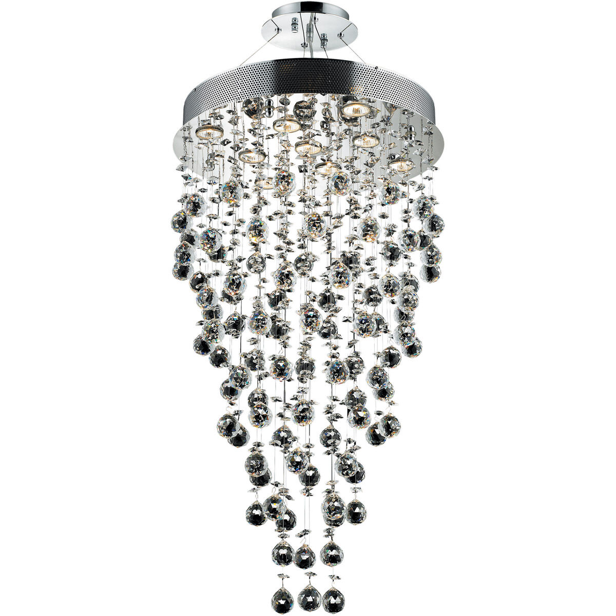 Galaxy 9 Light 20 inch Chrome Dining Chandelier Ceiling Light in GU10, Clear, Royal Cut