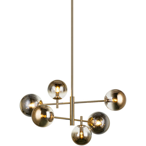 Averley 6 Light 27.5 inch Aged Gold Brass Chandelier Ceiling Light