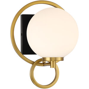 Alhambra 1 Light 7.75 inch Black with Warm Brass Accents Wall Sconce Wall Light