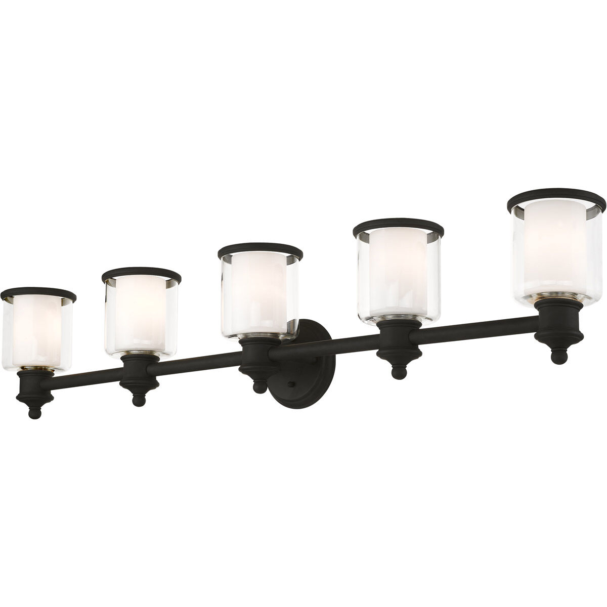 Middlebush 5 Light 46 inch Black Vanity Sconce Wall Light