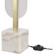 Blade 30 inch 12.00 watt White with Clear and Champagne Gold Table Lamp Portable Light