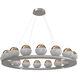 Cabochon LED Metallic Beige Silver with White Marble Chandelier Ceiling Light in Bronze, 2700K LED