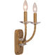 Atella 2 Light 9.75 inch Ashen Gold Wall Sconce Wall Light