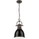 Yep Duncan 1 Light 8.88 inch Rubbed Bronze Pendant Ceiling Light in Black