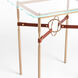 Equus 25.1 X 22 inch Soft Gold and Soft Gold Side Table in Leather British Brown