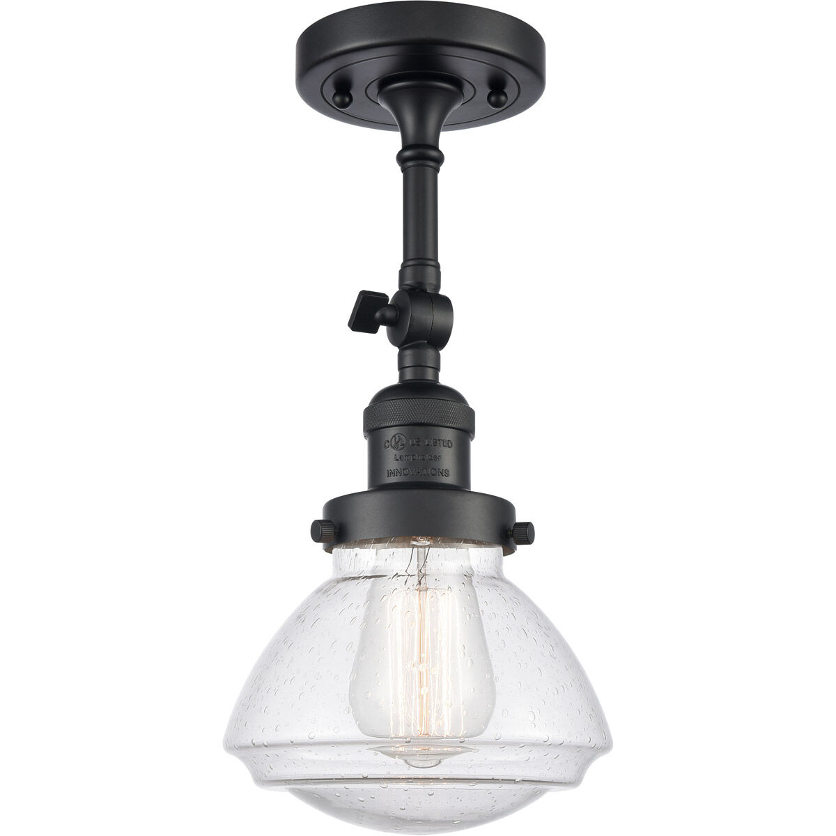 Franklin Restoration Olean 1 Light 7 inch Matte Black Sconce Wall Light in Seedy Glass, Franklin Restoration