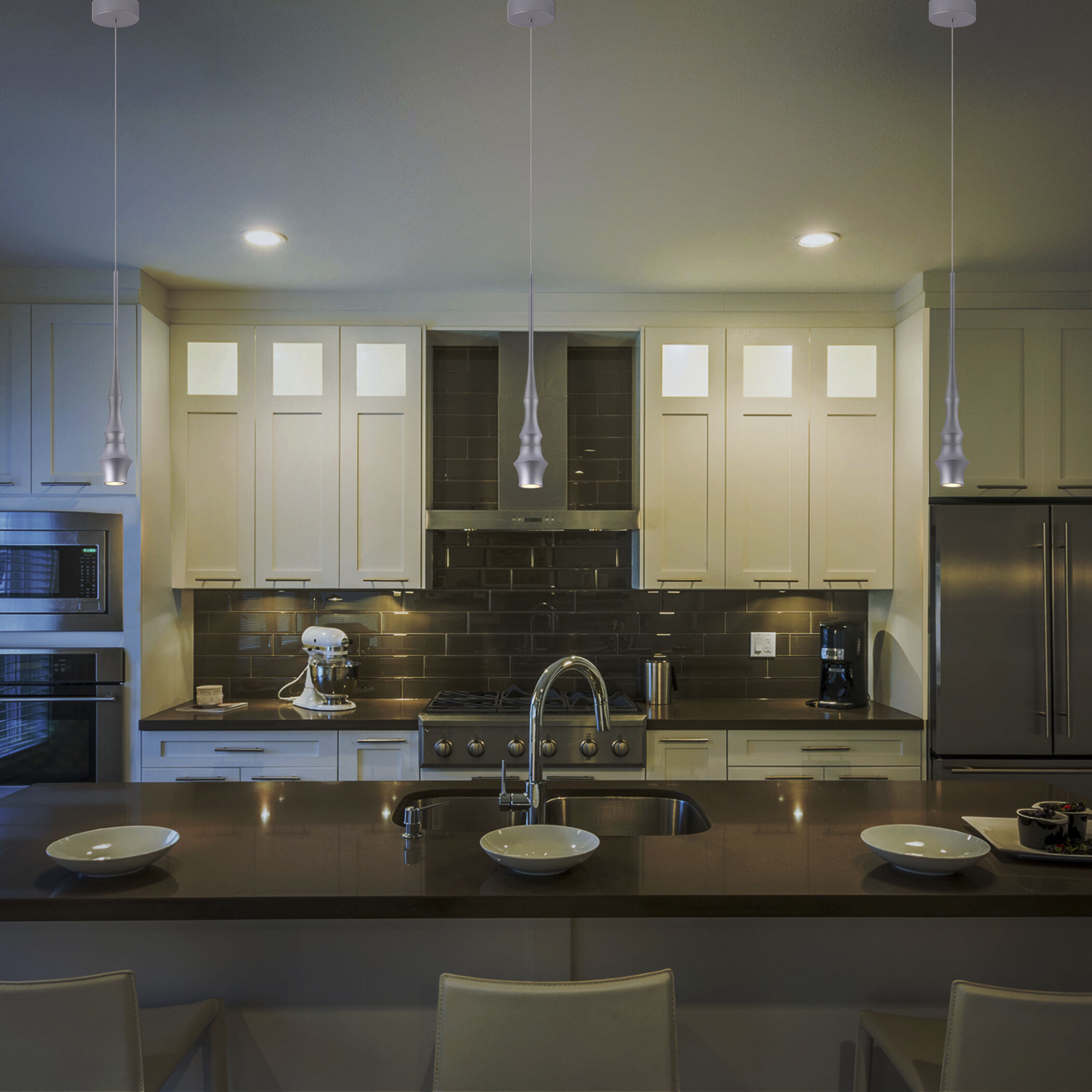 Polaris 5.25 inch Silver Pendant Ceiling Light