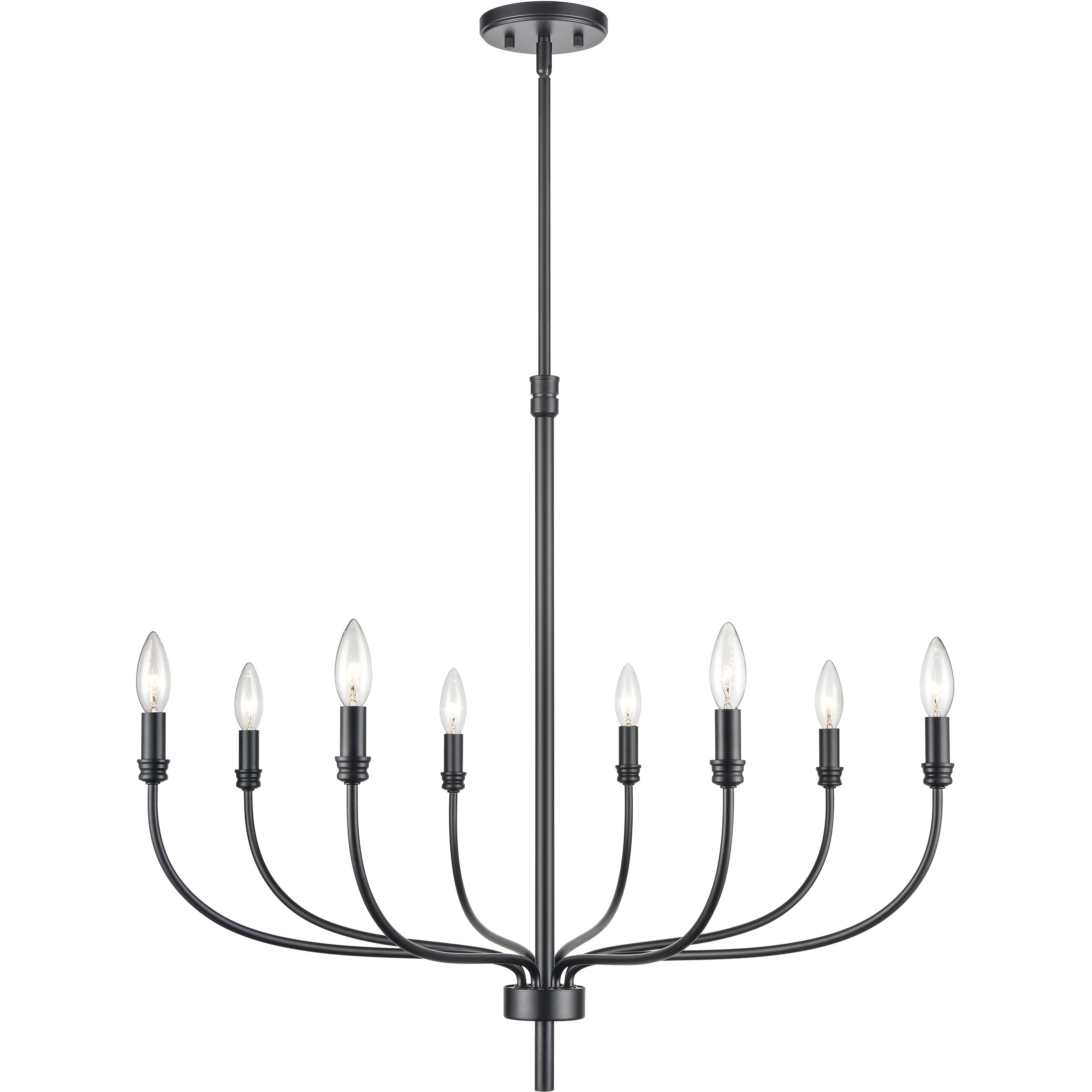Newland 8 Light 34 inch Matte Black Chandelier Ceiling Light