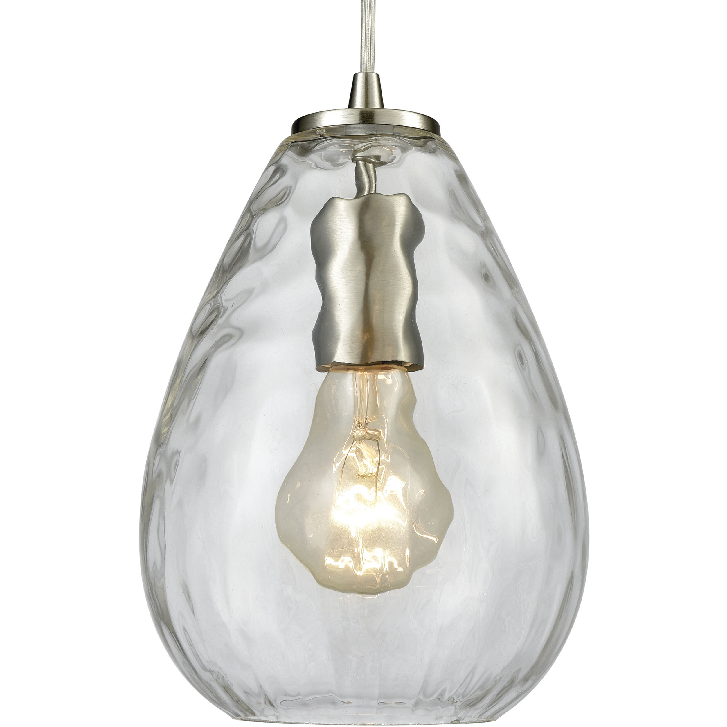 Lagoon 1 Light 6 inch Satin Nickel Pendant Ceiling Light